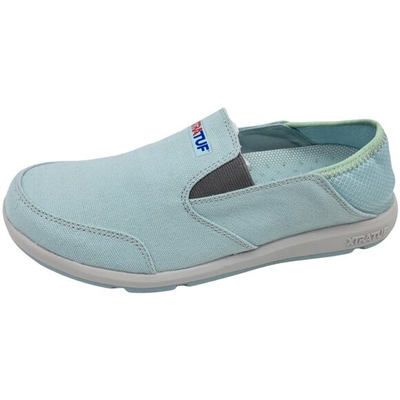 XTRATUF Yellowtail Canvas Slip On Boat Shoes Sneakers 8 Light Blue - Picture 1 of 12
